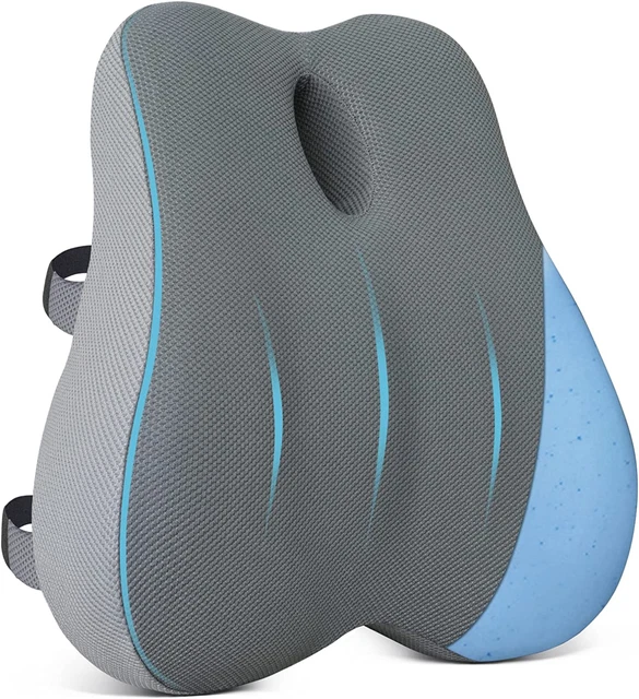 Lumbar Support Pillow for Office Chair, Cooling Memory Foam Lumbar Pillow for Ba