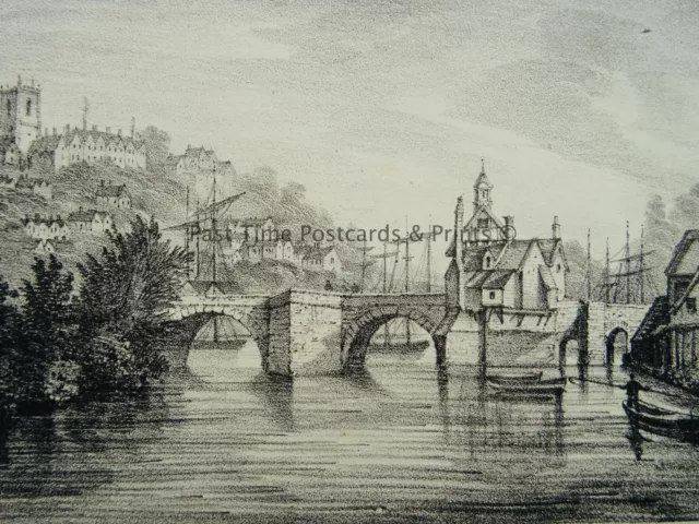 c1823 Antique Print SHROPSHIRE - BRIDGNORTH BRIDGE by Samuel Ireland