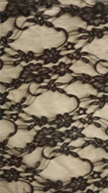 1 yard 4-way Black Stretch Lace Fabric 58" SHIP FROM USA