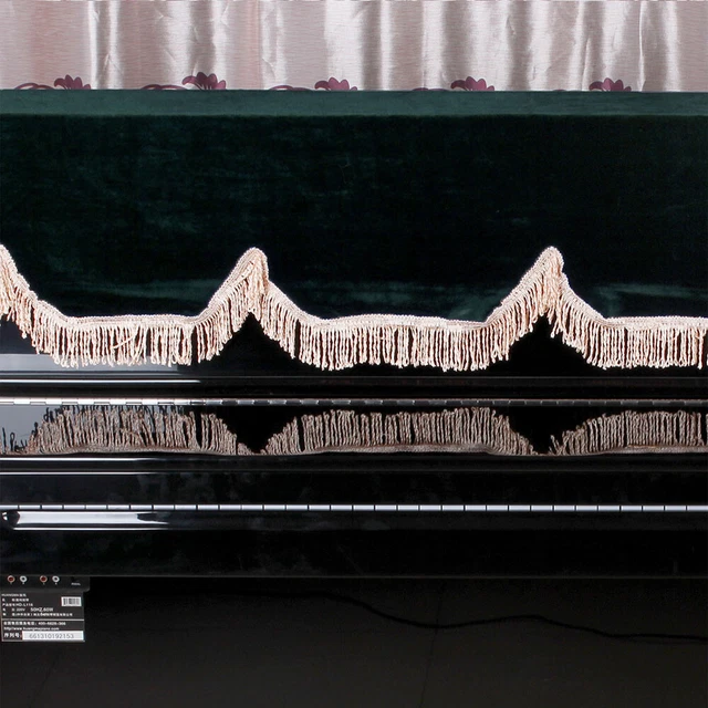 88 Key Piano Half Covered Anti Dust Cover Flannelette Piano Cover Fine Frill SMO