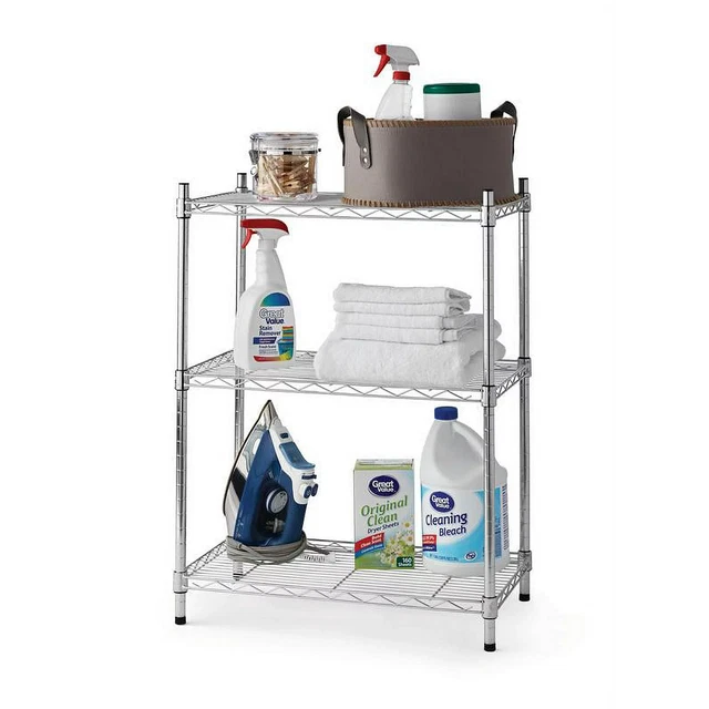 3 Tier Wire Shelf Unit, Chrome
