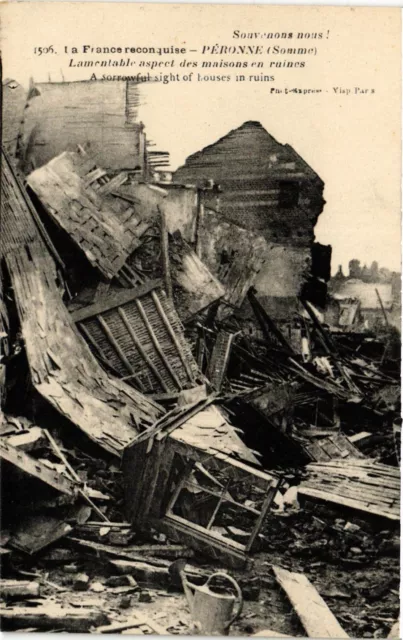 CPA MILITAIRE Péronne-Lamentable aspect des maisons en ruines (315804)