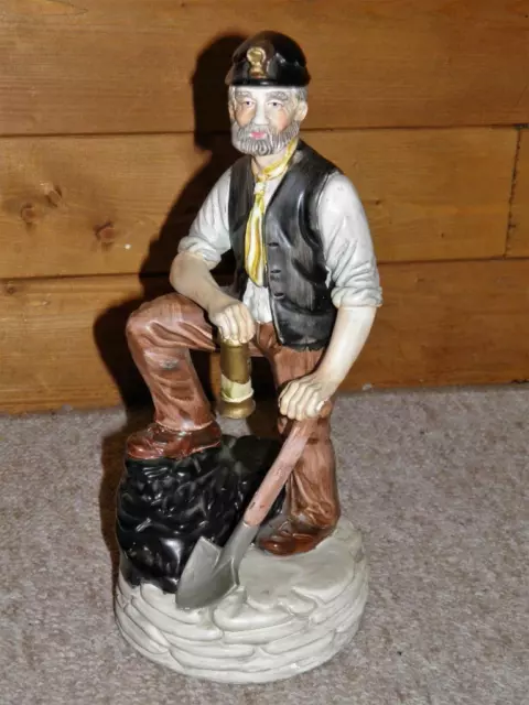 Antique Colliery Ceramic Coal Miner Statue/Figure/Model Ornament