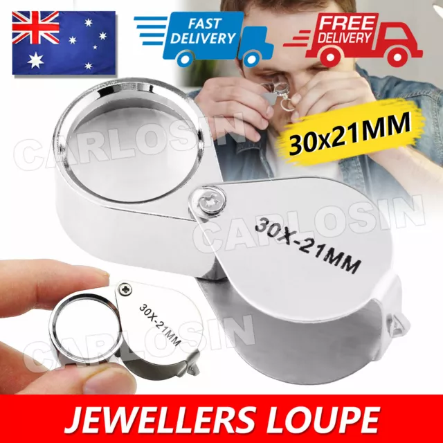 Pocket Jewellers Eye Loupe Magnifier Jewelry Magnifying Glass 30x 21mm Jewelers