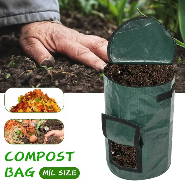 Portable Garden Organic Compost Bag Fertilizer Fruit Planter Waste Bin Collector