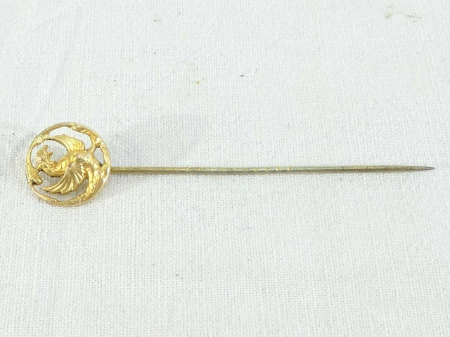 Épingle Cravate MURAT Décor Strié – Plaqué Or Vintage – Grande Qualité