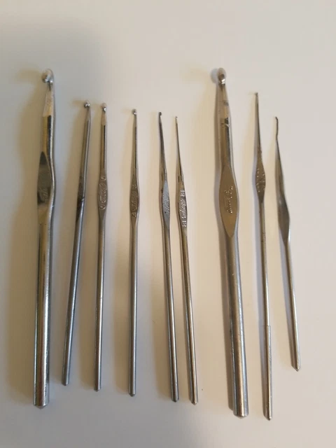 9 Vintage crochet hooks lot 9 Vintage crochet hooks lot