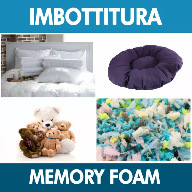 IMBOTTITURA TRUCIOLI 100% Memory Foam Gommapiuma Ovatta per