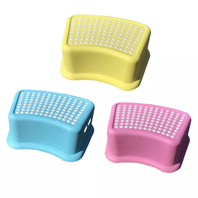 Non Slip Strong Utility Foot Stool Bathroom Kitchen Step Up Grip 3 Colours