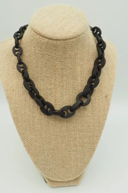 Antique Victorian Black Vulcanite early plastic mourning choker collar necklace 3