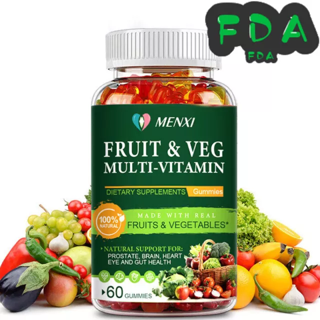 Suplemento de frutas y verduras 60 gomas vitaminas y minerales MENXI