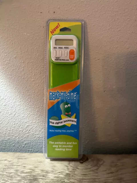 New-Factory Sealed! Mark My Time The Digital Bookmark Reading Timer Green