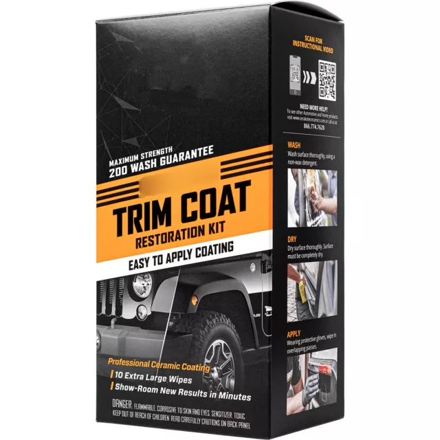 CERAMIC TRIM COAT, Plastic Trim Restorer - Maximum Strength - Lasts 200 ...