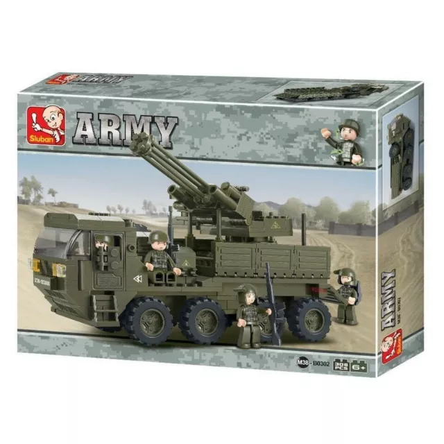 Sluban Army Bauset Klemmbausteine Militär Flugabwehr LKW M38-B0302 / 306 PCS