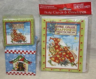 Mary Engelbreit Christmas Scottie Dog LOT/3 Tissues, Note Cards, Mini Box NEW