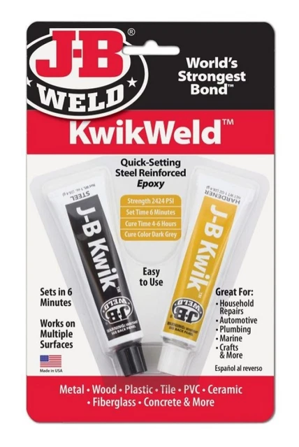 J-B Weld 8276 KwikWeld Quick-Setting Steel Reinforced Epoxy, Dark Gray