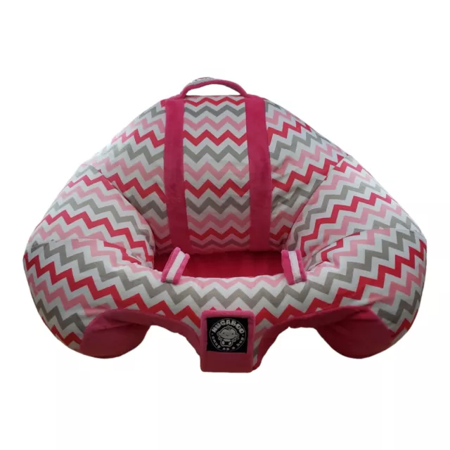 Hugaboo Infant Baby Sitting Support Chair Floor Seat Pink Chevron