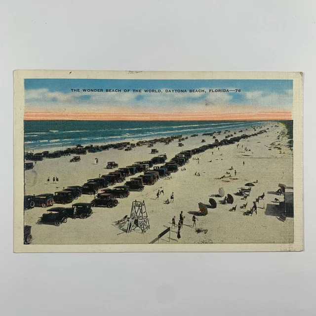 Postcard Florida Daytona Beach FL Auto Speedway  1941 Posted Linen