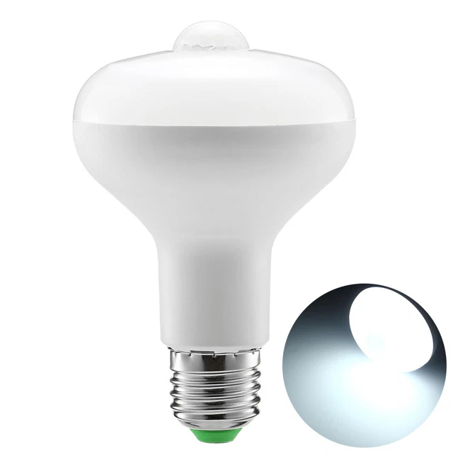 9W R80 MOTION Sensor Light Bulb Smart PIR LED Bulbs Auto On/Off Night