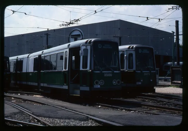 Trolley Slide - Boston MBTA #3500 LRV Train Car 1979 Riverside Yard Vintage T