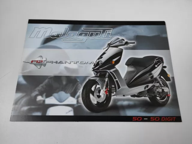 Malaguti Phantom F12 de 2004 UK/IT Prospectus Catalogue Brochure Moto