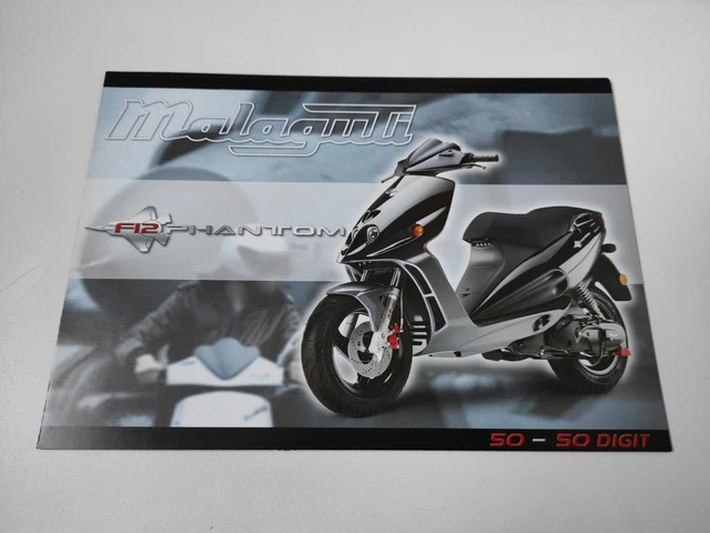 Malaguti Phantom F12 de 2004 UK/IT Prospectus Catalogue Brochure Moto