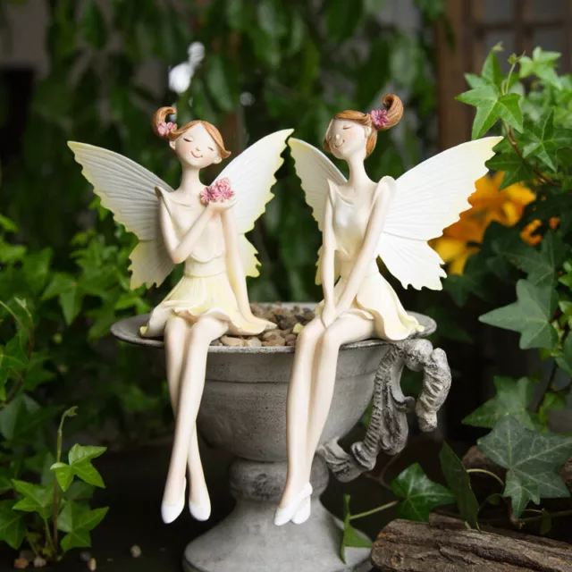 Fairy Statue Angel Statue Pixie Figurine Resin Ornament Home Garden Decoration