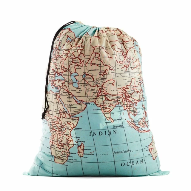 KIKKERLAND TRAVELSIZE LAUNDRY Bag, World Map £11.50 PicClick UK