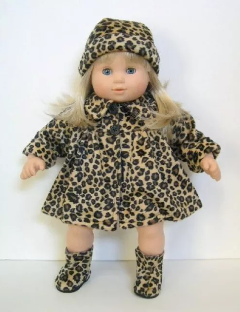 NEW LEOPARD Coat, Hat, BOOTS forAmerican Girl Bitty Baby or TWIN   (OUTFIT ONLY)