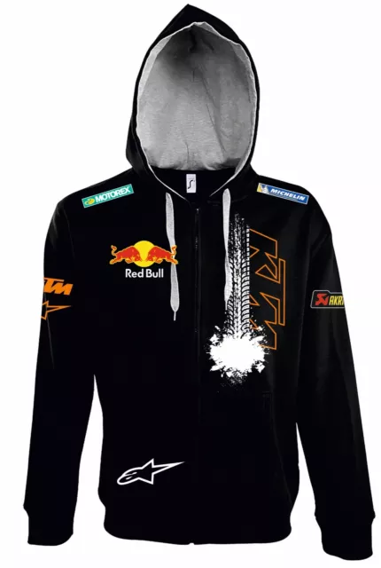 Felpa con ZIP e cappuccio ktm MOTOCROSS ready to RACE enduro redbull bike
