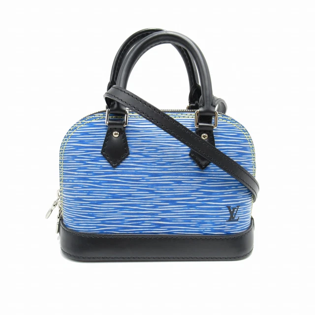 Louis Vuitton LV Nano Alma Shoulder Handbag M41578 Blue Denim Epi Leather Louis Vuitton LV Nano Alma Shoulder Handbag M41578 Blue Denim Epi Leather
