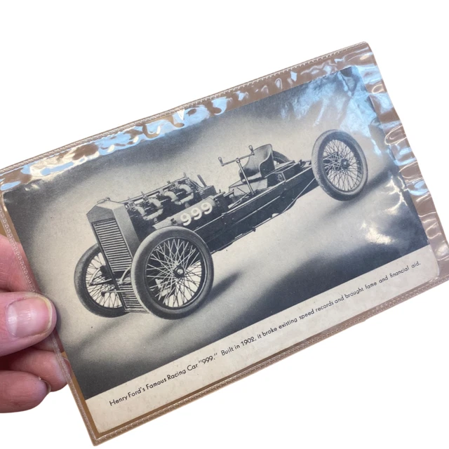 1934 Vintage Ford Chicago Exhibition 999 V8 Race Car Post Card Advertisement