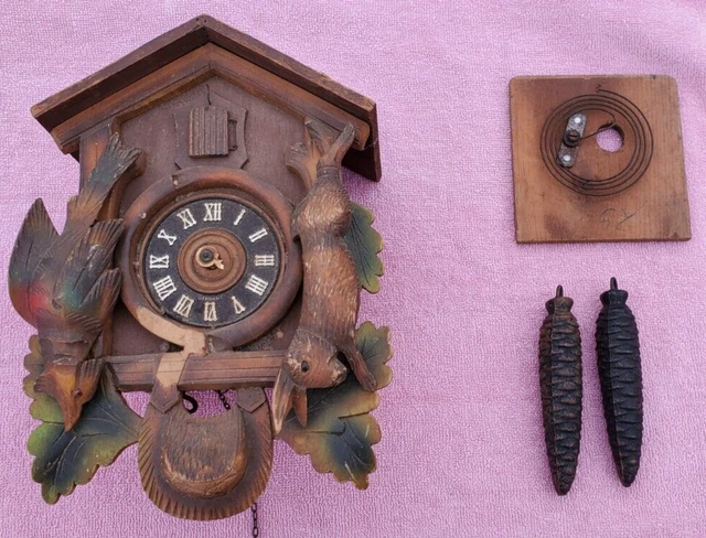Vintage German Wooden Cuckoo Clock -Made In Germany For Parts or Repair