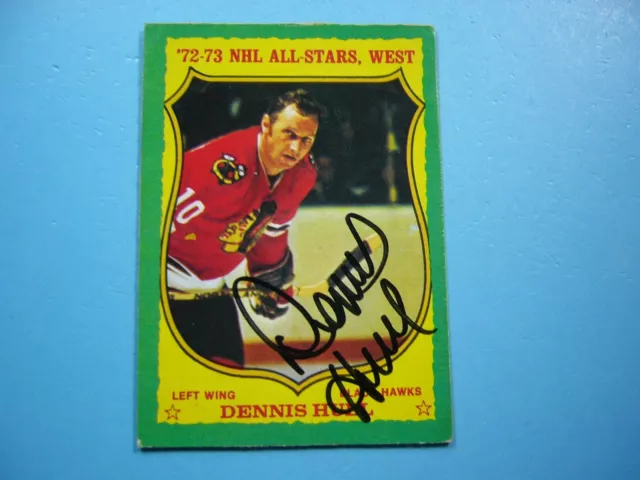 1973/74 O-Pee-Chee Nhl Hockey Card #171 Dennis Hull Vgex Nice Auto Autograph Opc