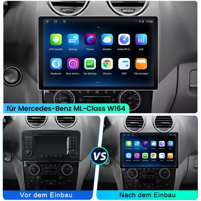 Autoradio Andoird 12 13,1" Carplay per Benz classe ML/GL W164 X164 GPS Navi 64G 2