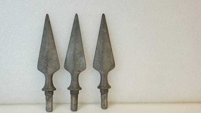 3 Vintage style Aluminum finial Flag pole fence topper spear