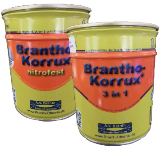 Brantho-Korrux 3in1 / Nitrofest 750 ml - Lack Farbe Rostschutzfarbe Füller - RAL