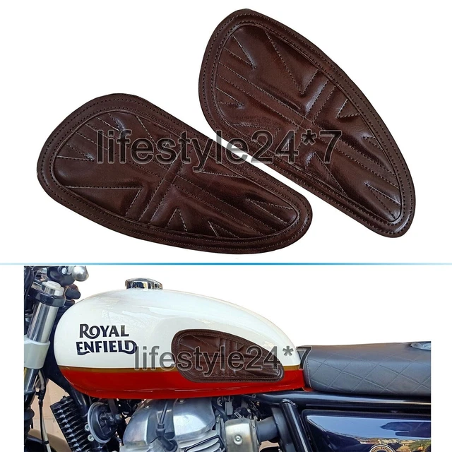 FIT FOR ROYAL Enfield Customized D4 Leather Tank Knee Pad Pair