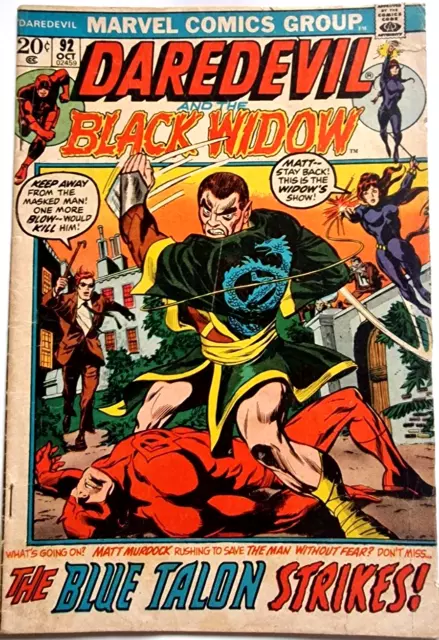 DAREDEVIL and The Black Widow 92 MARVEL 1971 1st app of Damon Dran