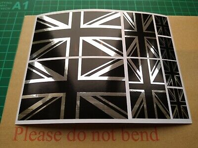 8 x Union Jack  British Flag Stickers for Scooter Motorcycle Car Van Laptop 