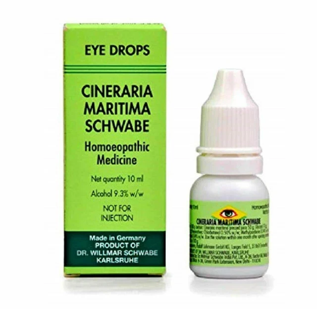 5x Cineraria Maritima Eye Drops par Dr. Schwabe Germany 10 ml, avec alcool