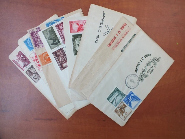 Romania Lot 9 X  Prima Zi A Emisiunii Fdc 1953