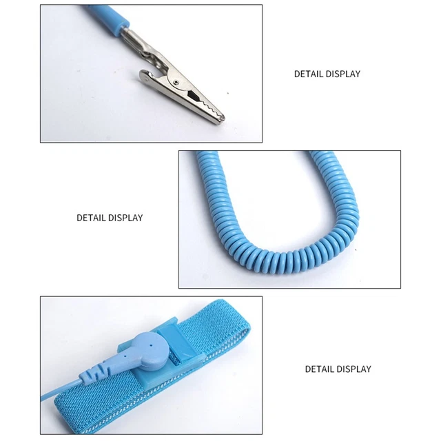 TRIXES Bracelet Anti Statique - Décharge ESD - avec Fil de Terre et