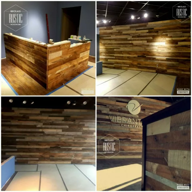 Rclaimed Barnwood oak craft wood plank flooring wall covering diy floating shelf