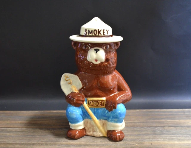 1996 Smokey Bear Coin Bank Ceramic Direct From Cookie Jarrin Founders Estate Vtg