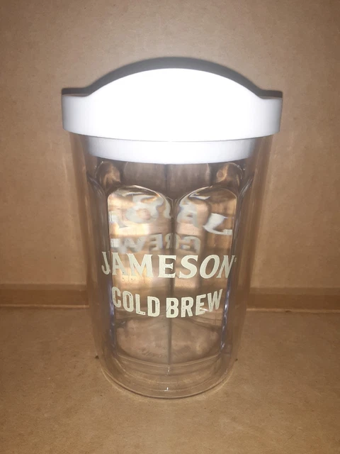 Jameson Irish Whisky Cold Brew 14 Oz Hard Clear Plastic Tumbler Glass W/Snap Lid