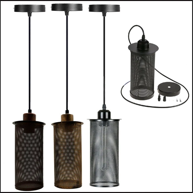 Pendentif suspendu vintage moderne lumière rétro métal industriel plafonnier abat-jour
