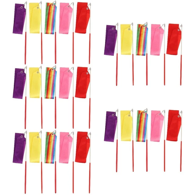 25 Pcs Dance Ribbon Twirling Rhythmic Gym Props Wand Child