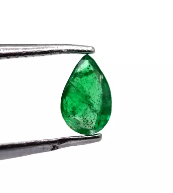 0.11 CT 100% Émeraude Naturel Poire Coupe Taille S non Traité Vert Couleur Gemme