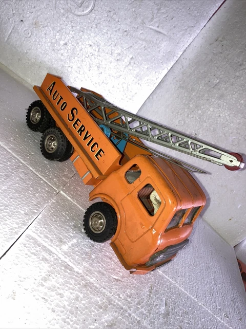 Jouet Ancien Camion Auto Service en tôle JOUSTRA